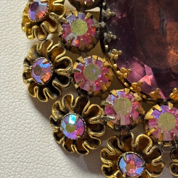 BEAUTIFUL VINTAGE AB BROOCH PLUS PENDANT - Picture 2 of 3